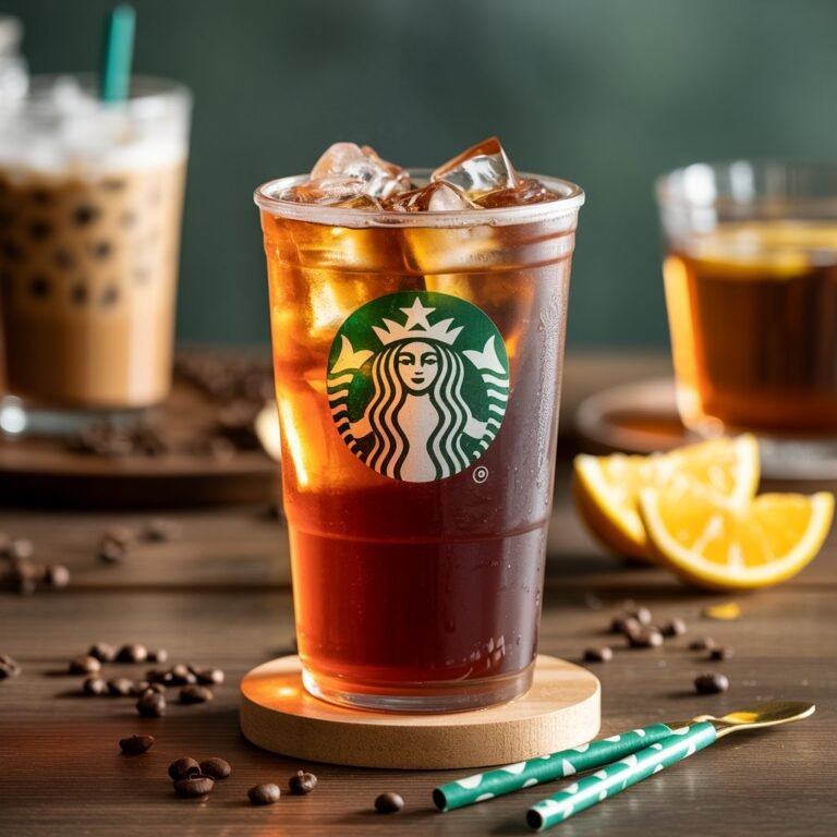 Bright pink Iced Passion Tango Tea over ice in clear cup