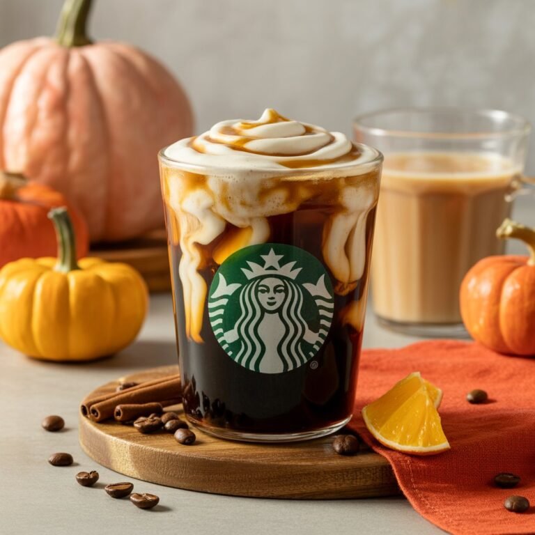 Cold brew capped with pumpkin cream foam and spice topping