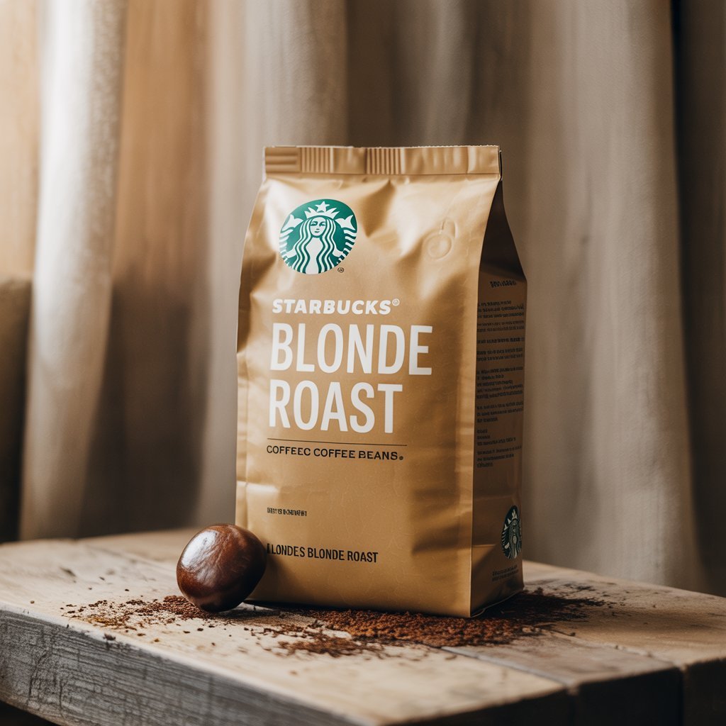 Starbucks Blonde Roast poured into a tall to-go paper cup