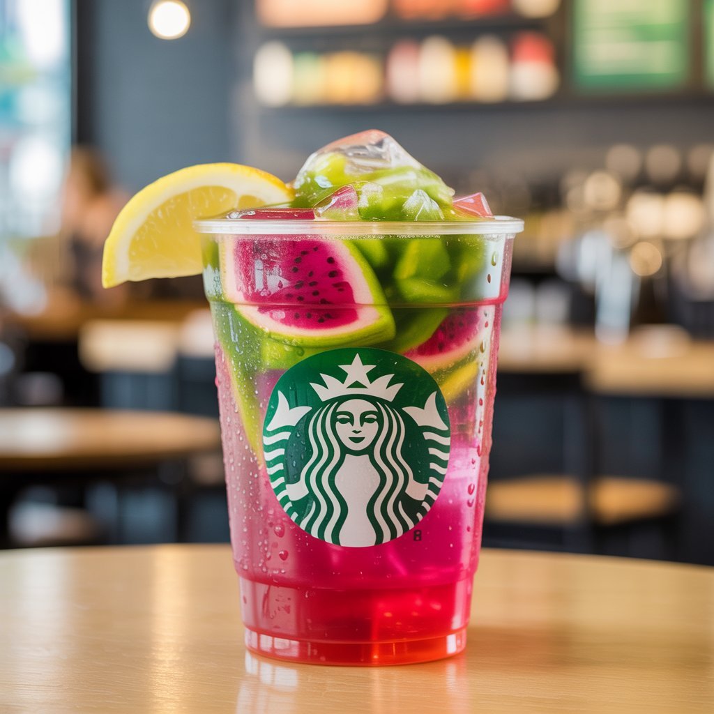 Dragonfruit Lemonade Refresher—tropical pink drink over ice