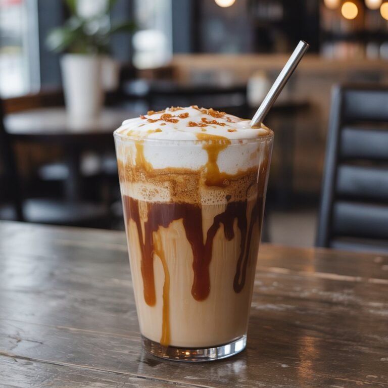 Caramel Brulée Latte crowned with crunchy brulée topping