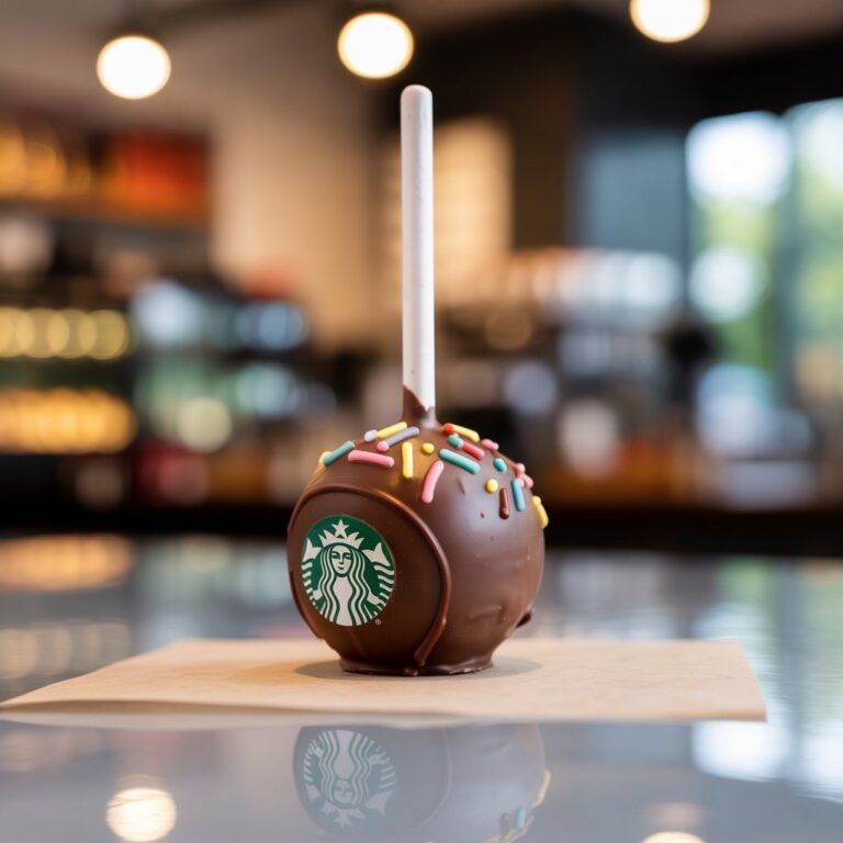 Chocolate cake pop coated in glossy dark chocolate shell