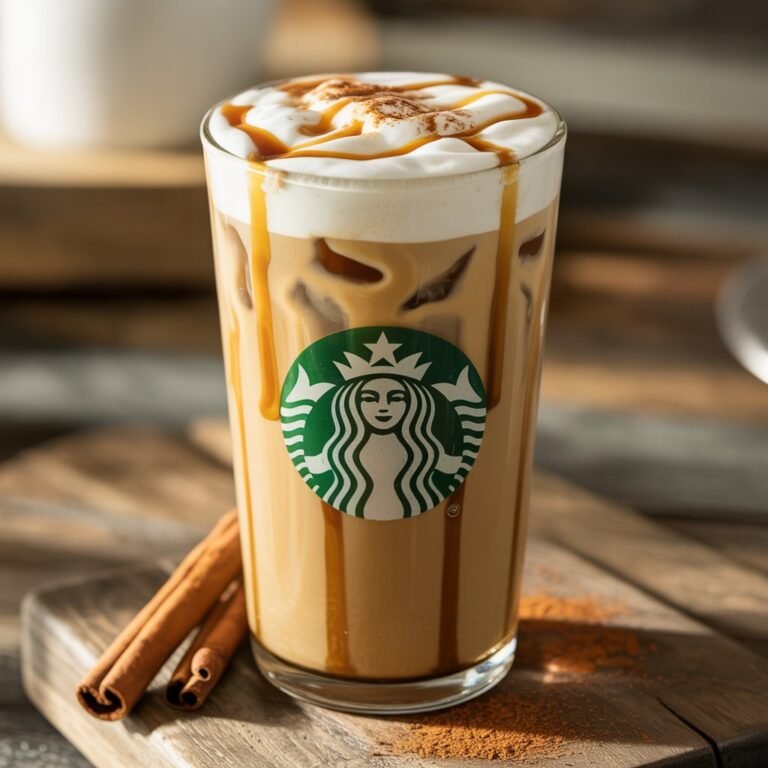 Iced Chai Tea Latte showing spicy tea and milk layers over ice