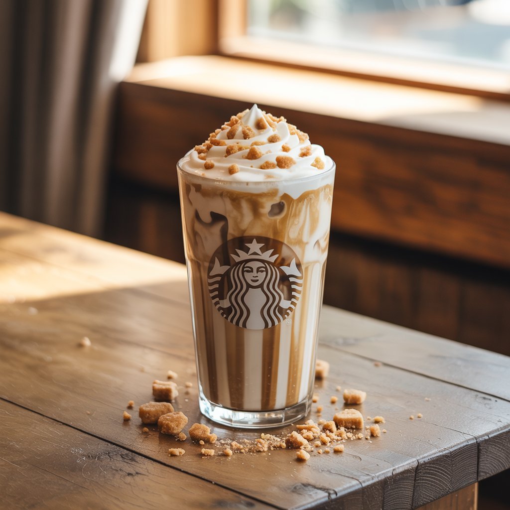 Iced Sugar Cookie Almondmilk Latte with festive sprinkles