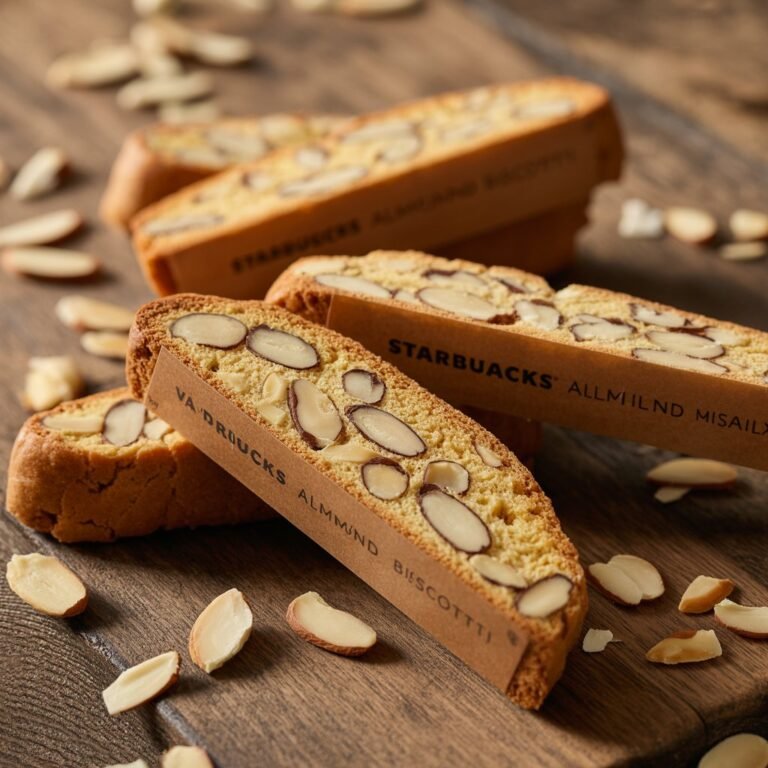 Crunchy vanilla biscotti studded with almond pieces