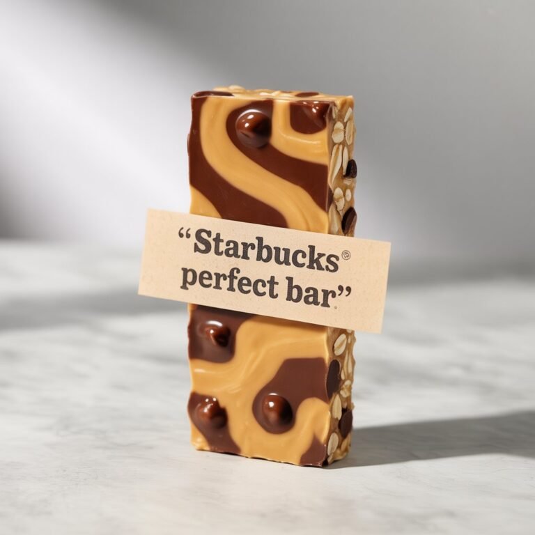 Peanut butter chocolate chip Perfect Bar unwrapped on plate
